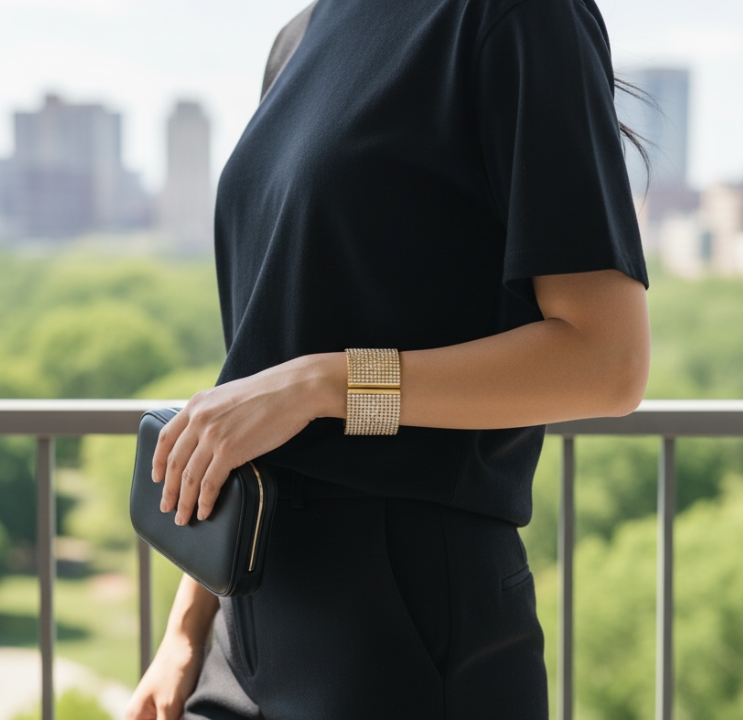 Royal Gold Pave Cuff