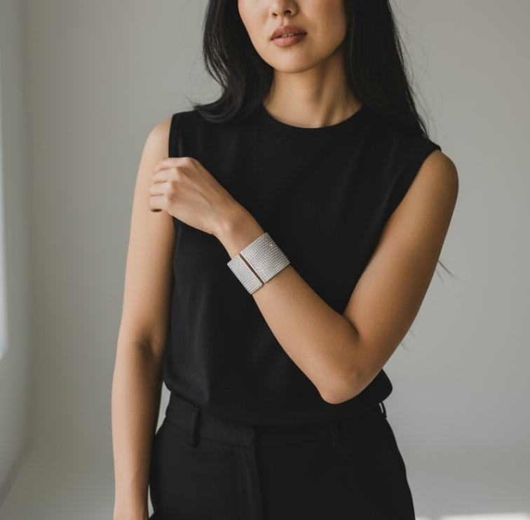 Glam Wide Crystal Cuff