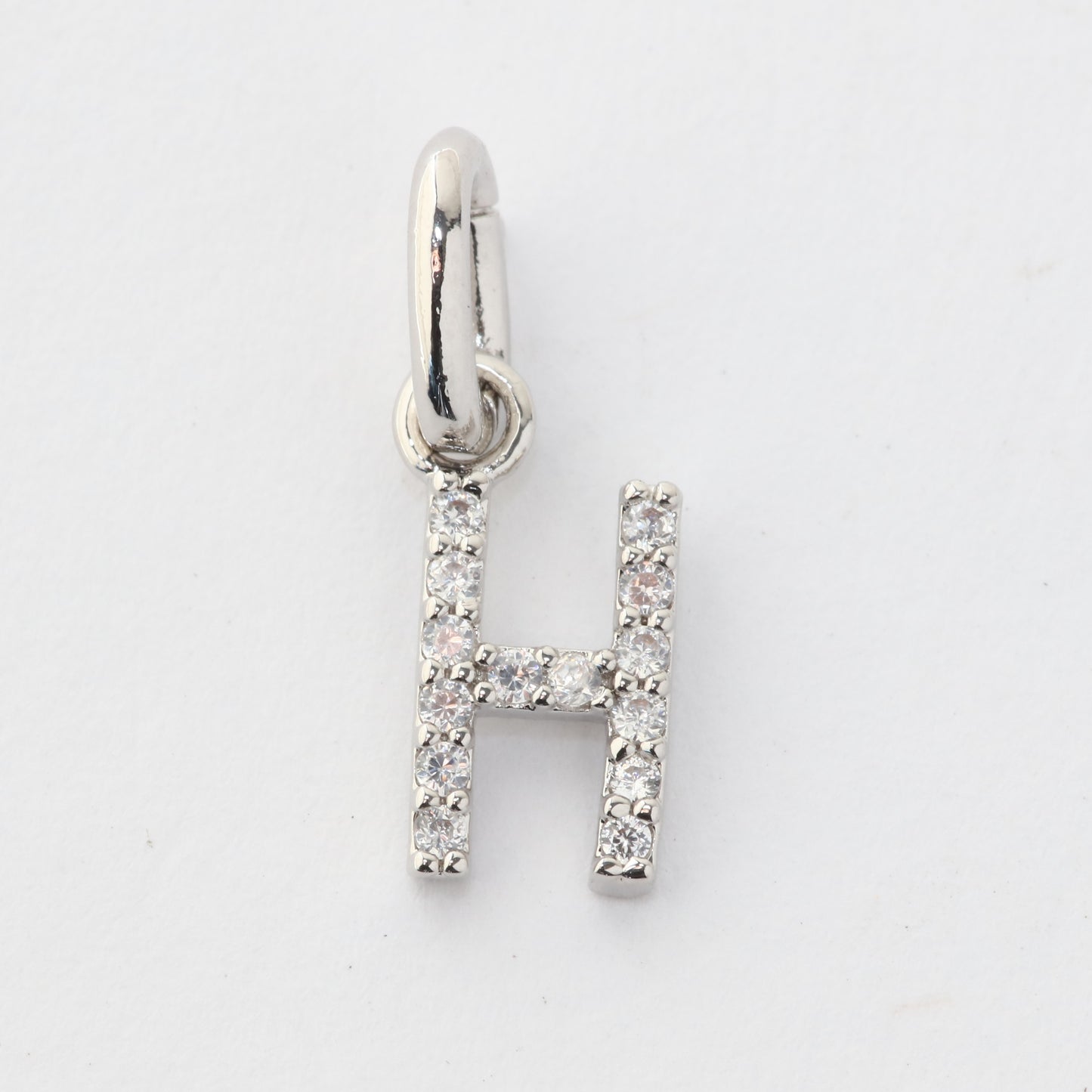 CZ Alphabet “H” Charm