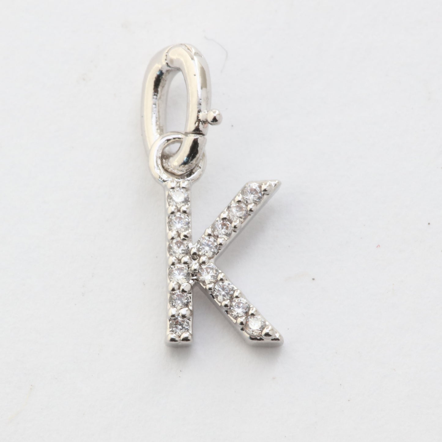 CZ Alphabet “K” Charm