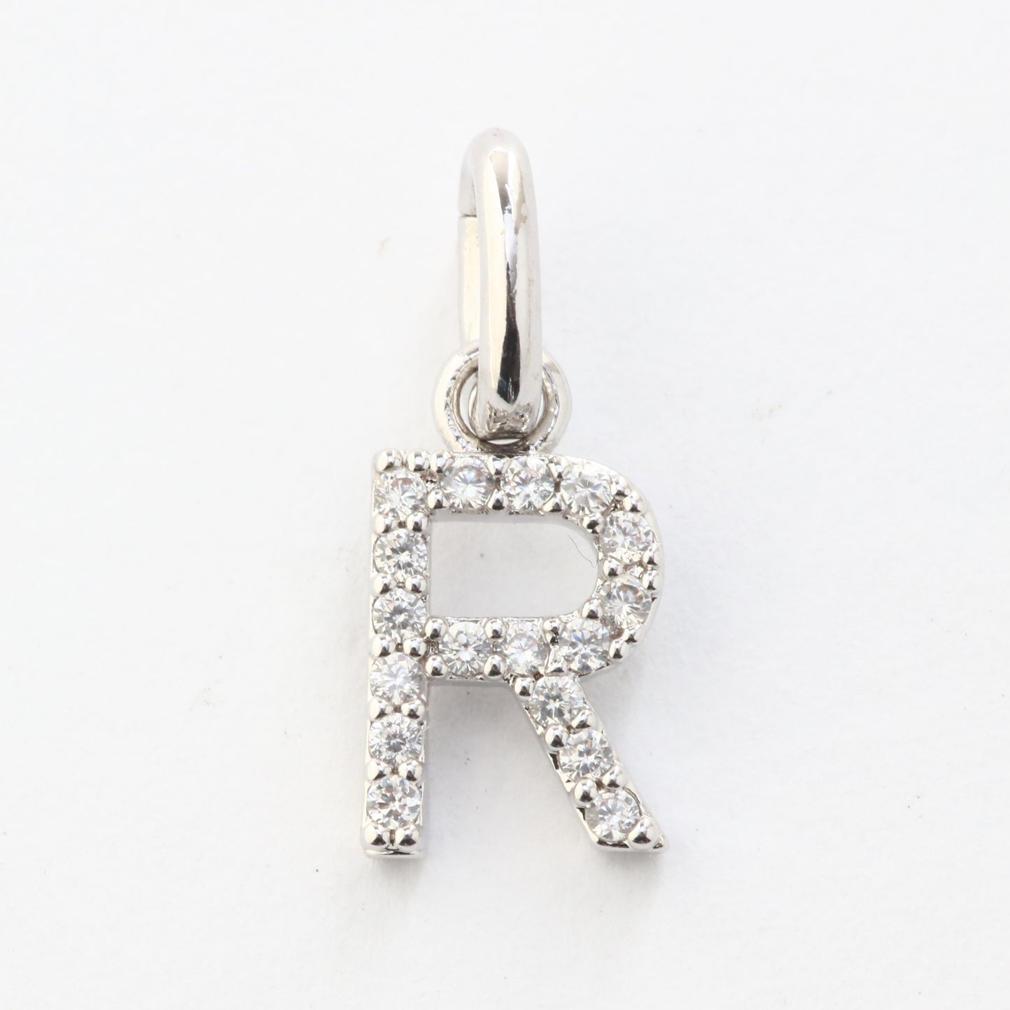 CZ Alphabet “R” Charm