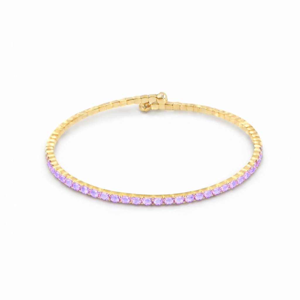 Coconut Opal Crystals Yellow Gold Slim Cuff