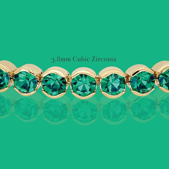 Bright Emerald Green Crystals Yellow Gold Cuff