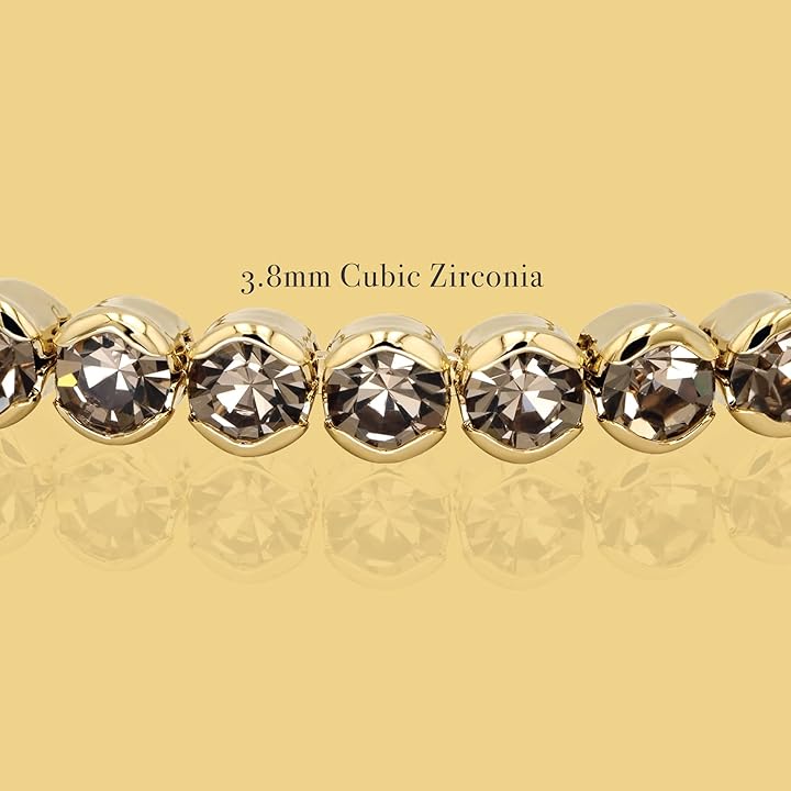 Smoky Brown Crystals Yellow Gold Cuff