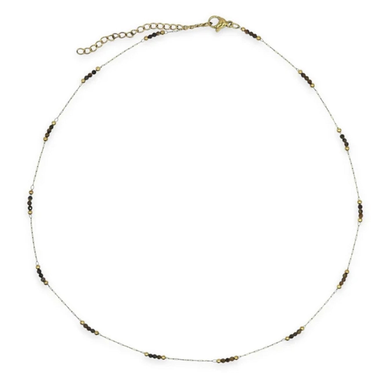 Espresso Gold Natural Stone Necklace