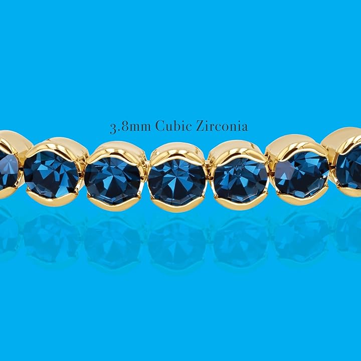 Blue Crystals Yellow Gold Cuff