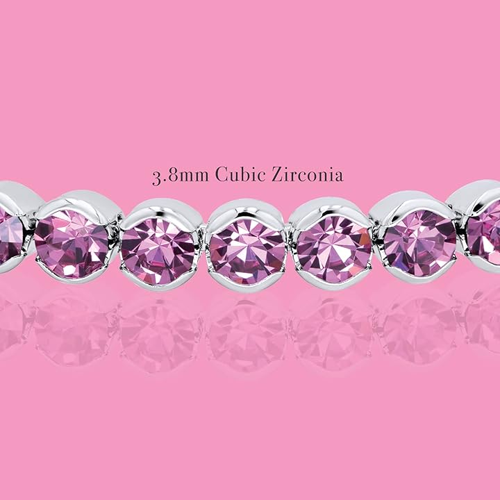 Blush Pink Crystals Rhodium Plated Cuff