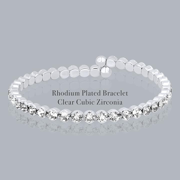 Clear Crystal Rhodium Plated Cuff