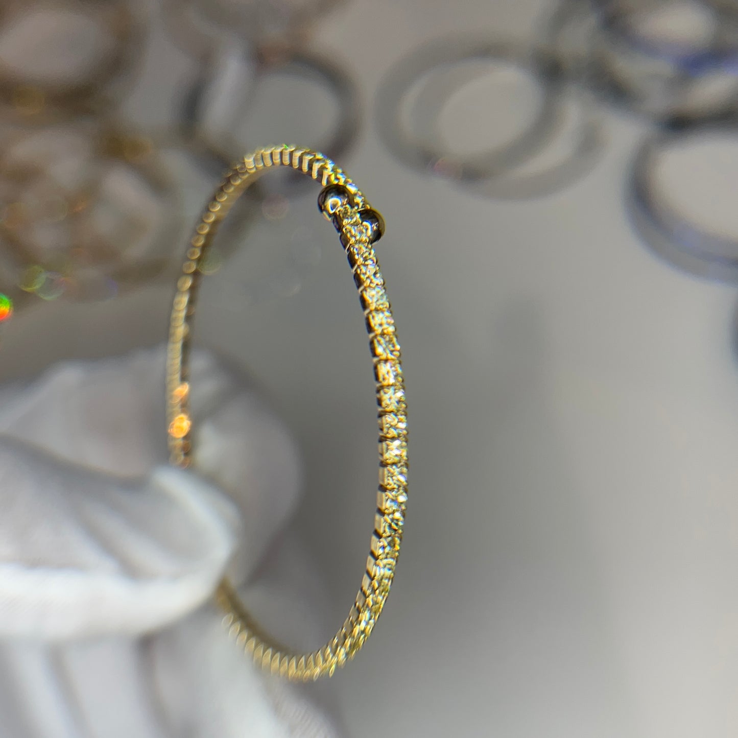 Classic Yellow Citrine Yellow Gold Slim Cuff