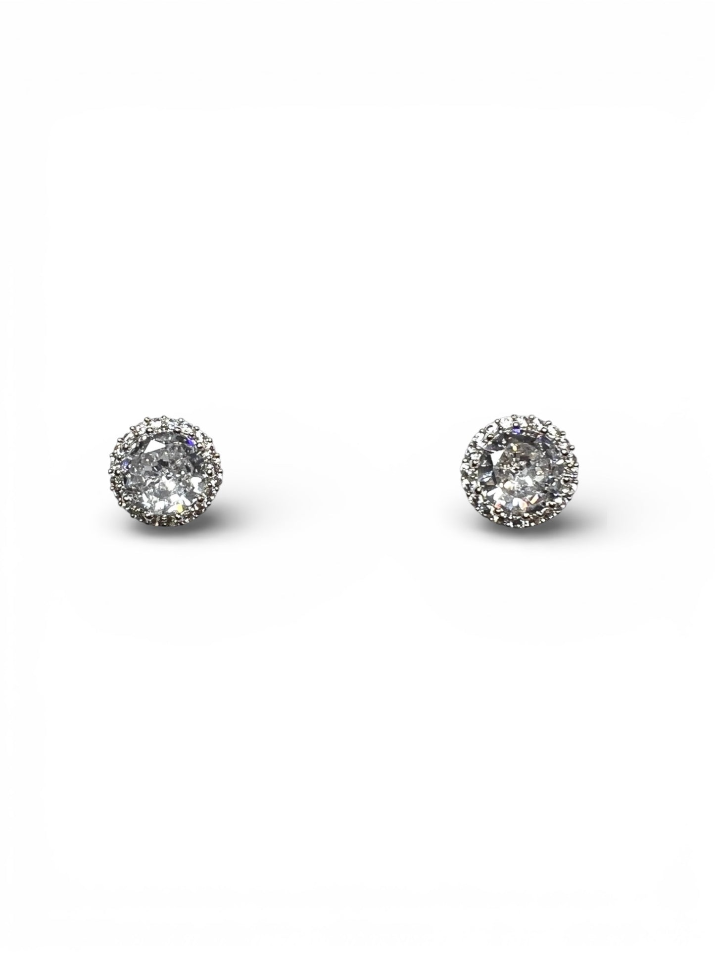 Diamond White Halo Cubic Earrings