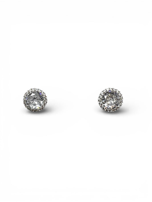 Diamond White Halo Cubic Earrings
