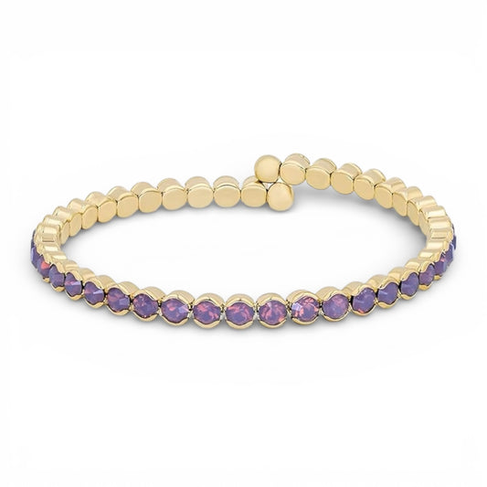 Violet Opal Crystals Yellow Gold Cuff