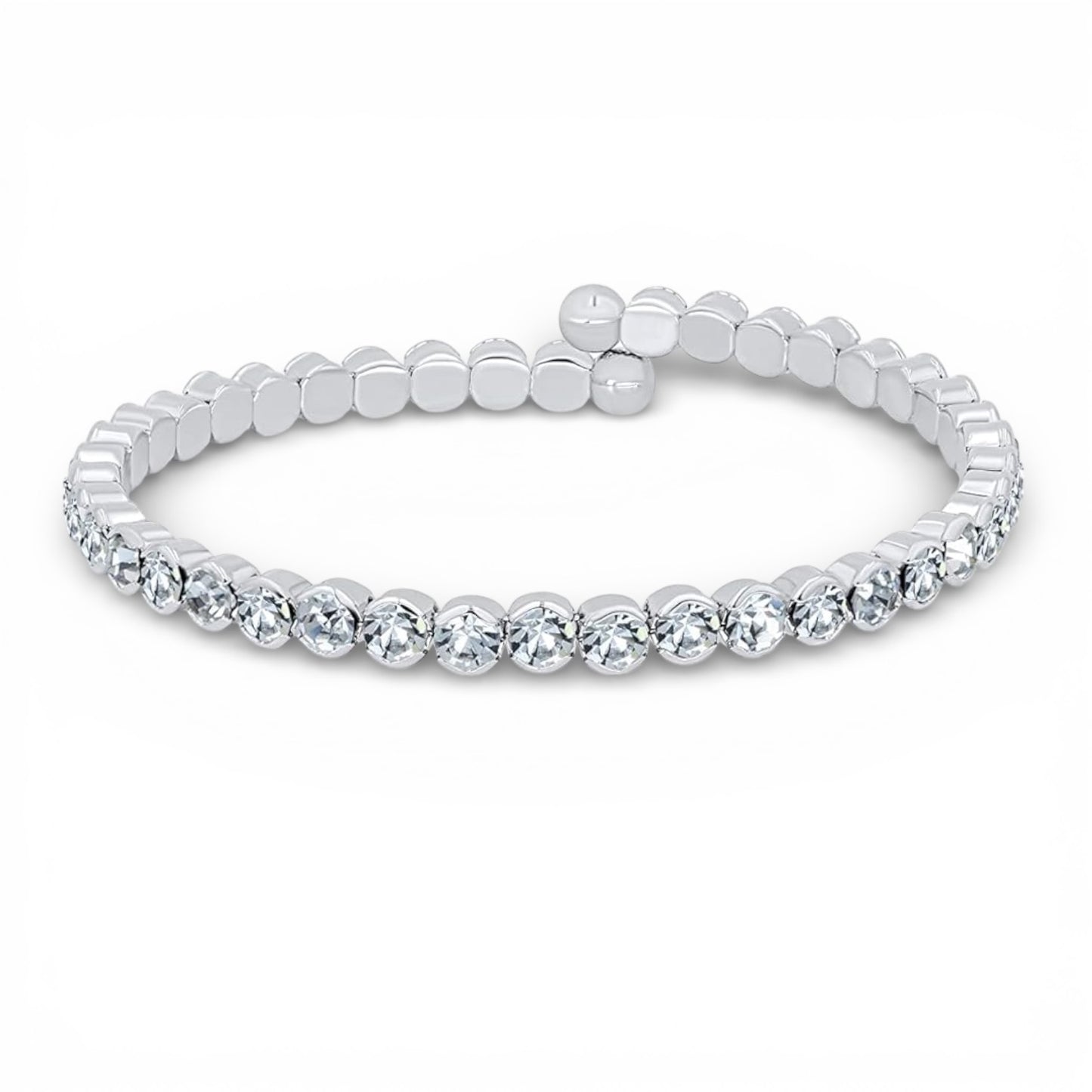 Clear Crystal Rhodium Plated Cuff