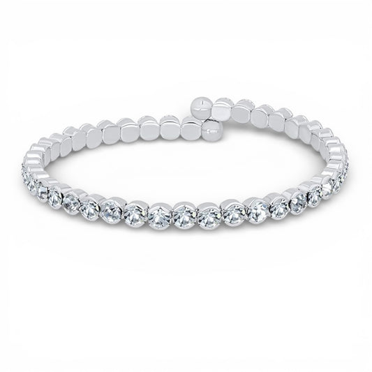 Clear Crystal Rhodium Plated Cuff