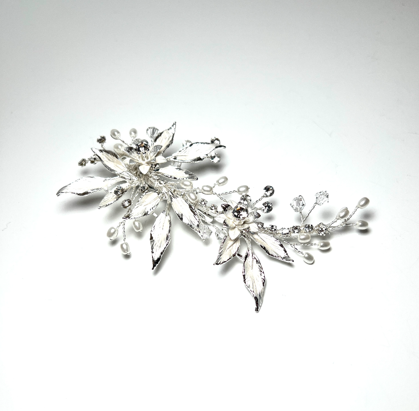 Silver Laurel Hairclip
