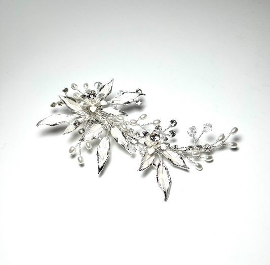 Silver Laurel Hairclip