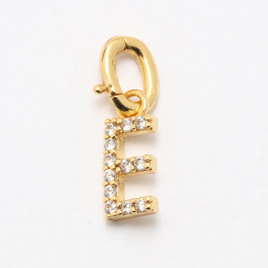 CZ Alphabet “E” Charm