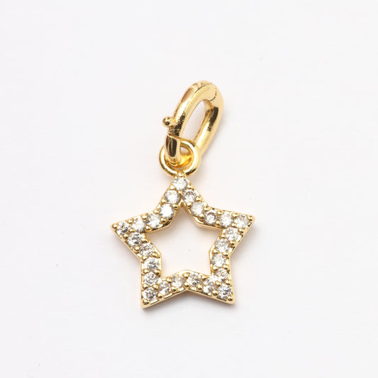 Pave Open Star Charm