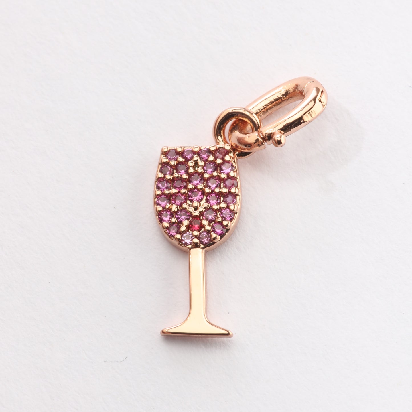 CZ Red Wine Glass Charm