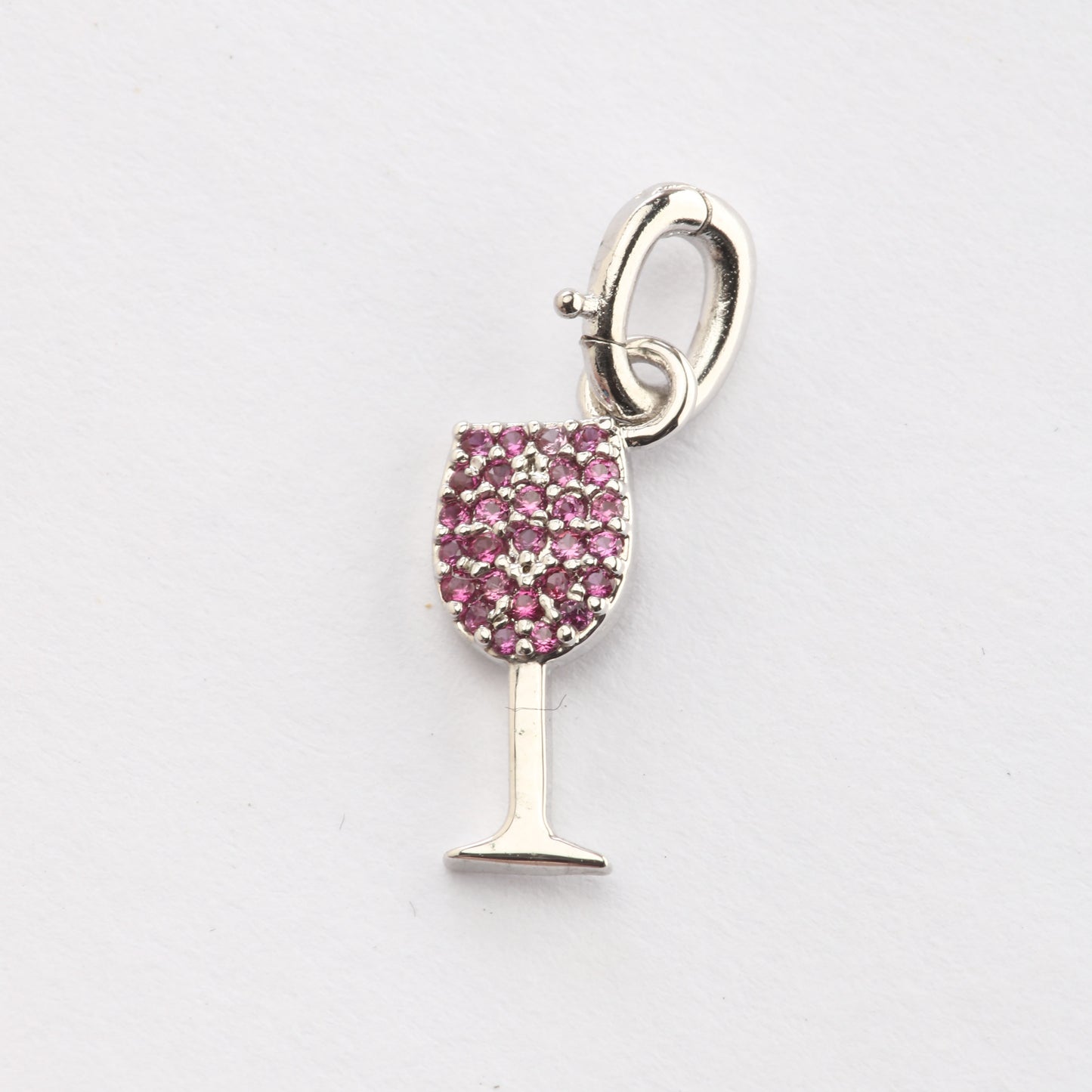 CZ Red Wine Glass Charm