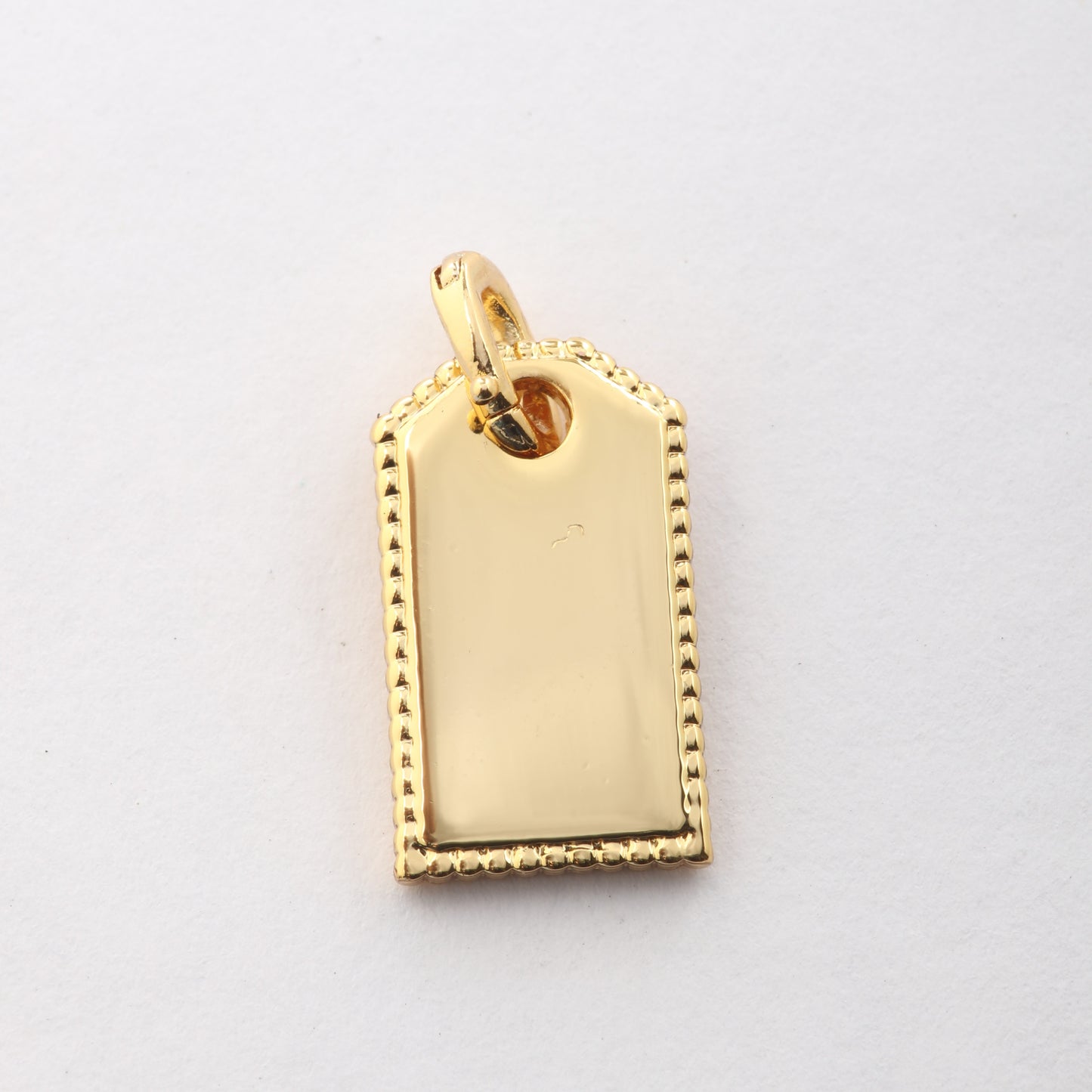 Beaded Edge Tag Charm