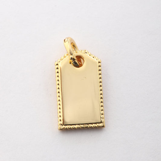 Beaded Edge Tag Charm