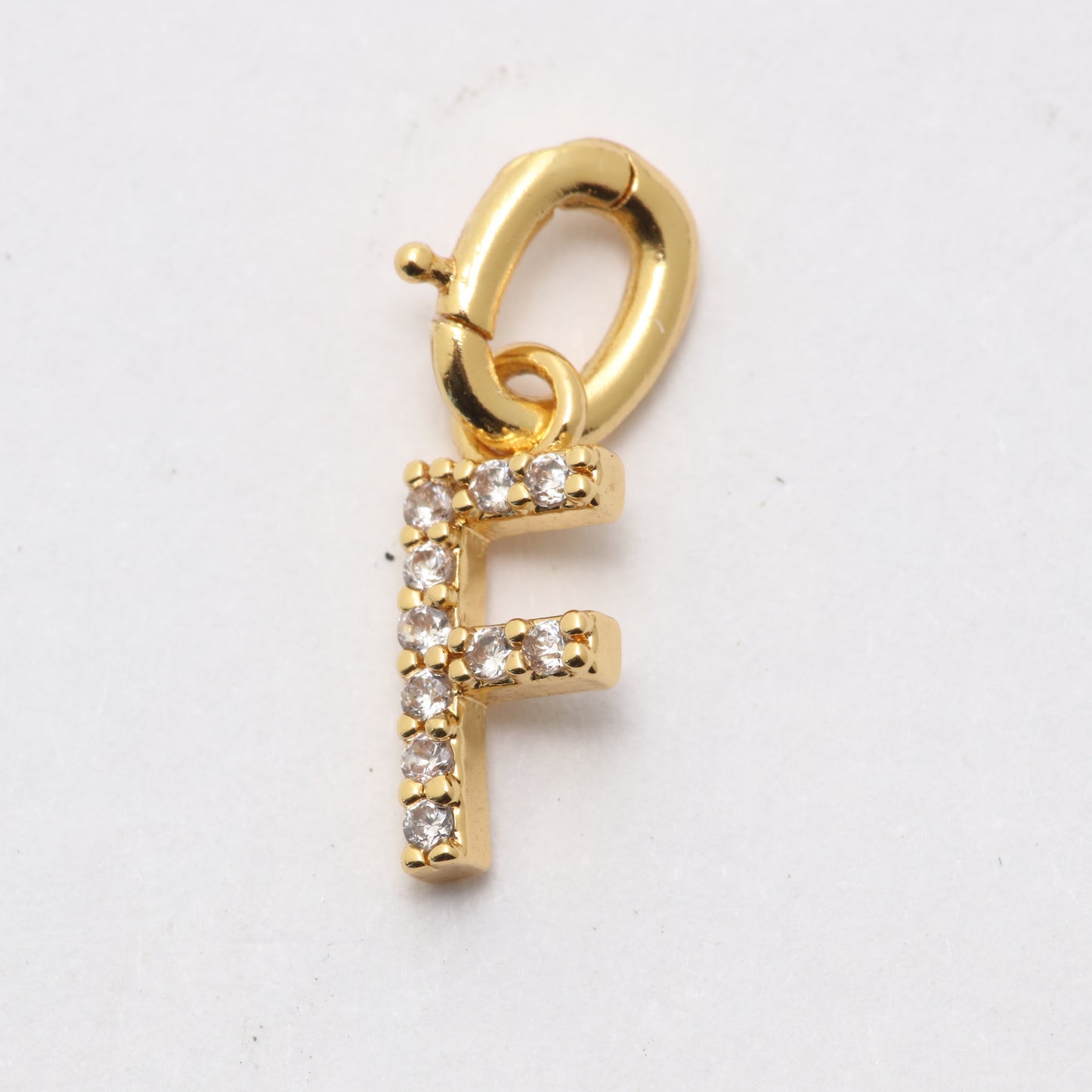 CZ Alphabet “F” Charm