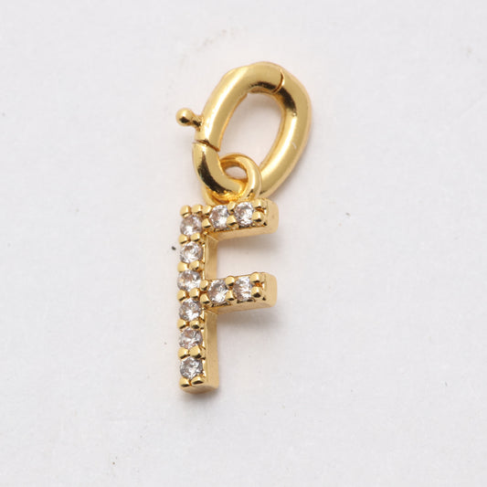 CZ Alphabet “F” Charm