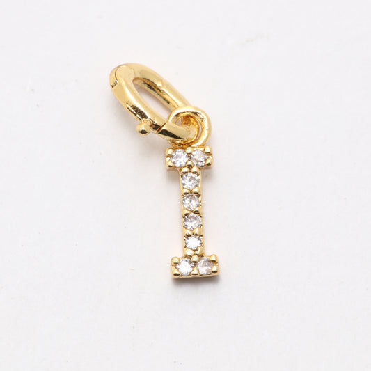 CZ Alphabet “I” Charm