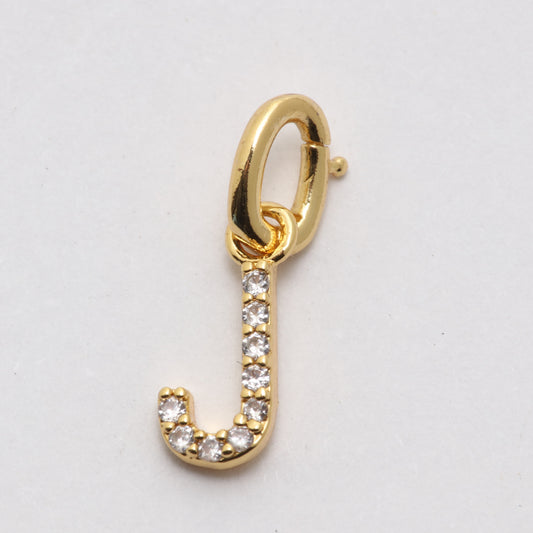 CZ Alphabet “J” Charm