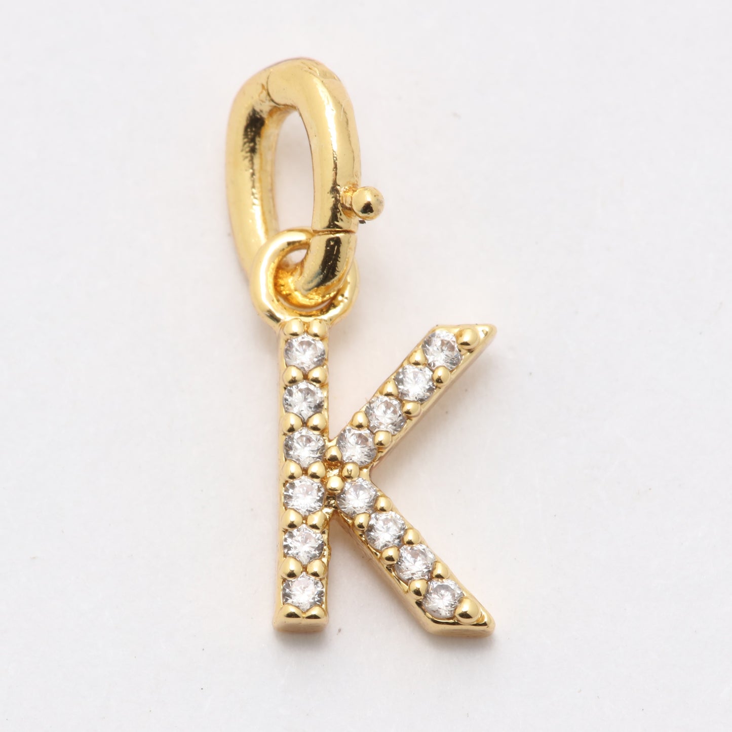 CZ Alphabet “K” Charm