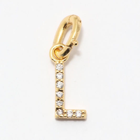 CZ Alphabet “L” Charm