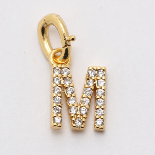 CZ Alphabet “M” Charm