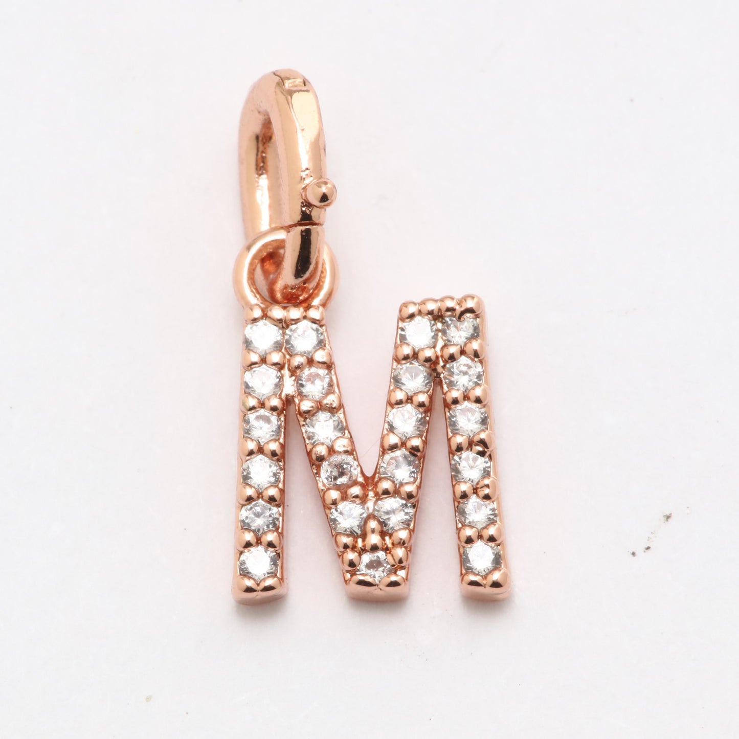 CZ Alphabet “M” Charm