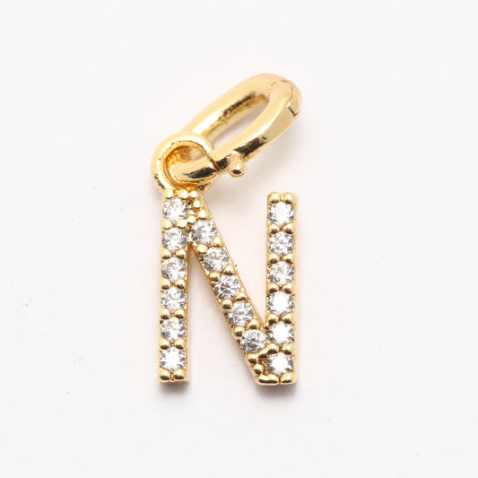 CZ Alphabet “N” Charm