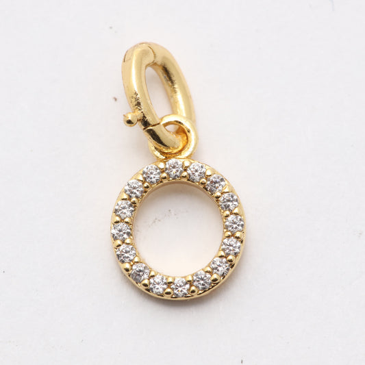 CZ Alphabet “O” Charm