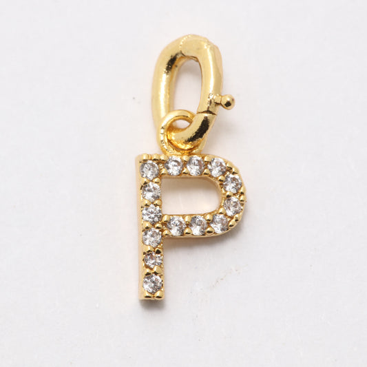 CZ Alphabet “P” Charm