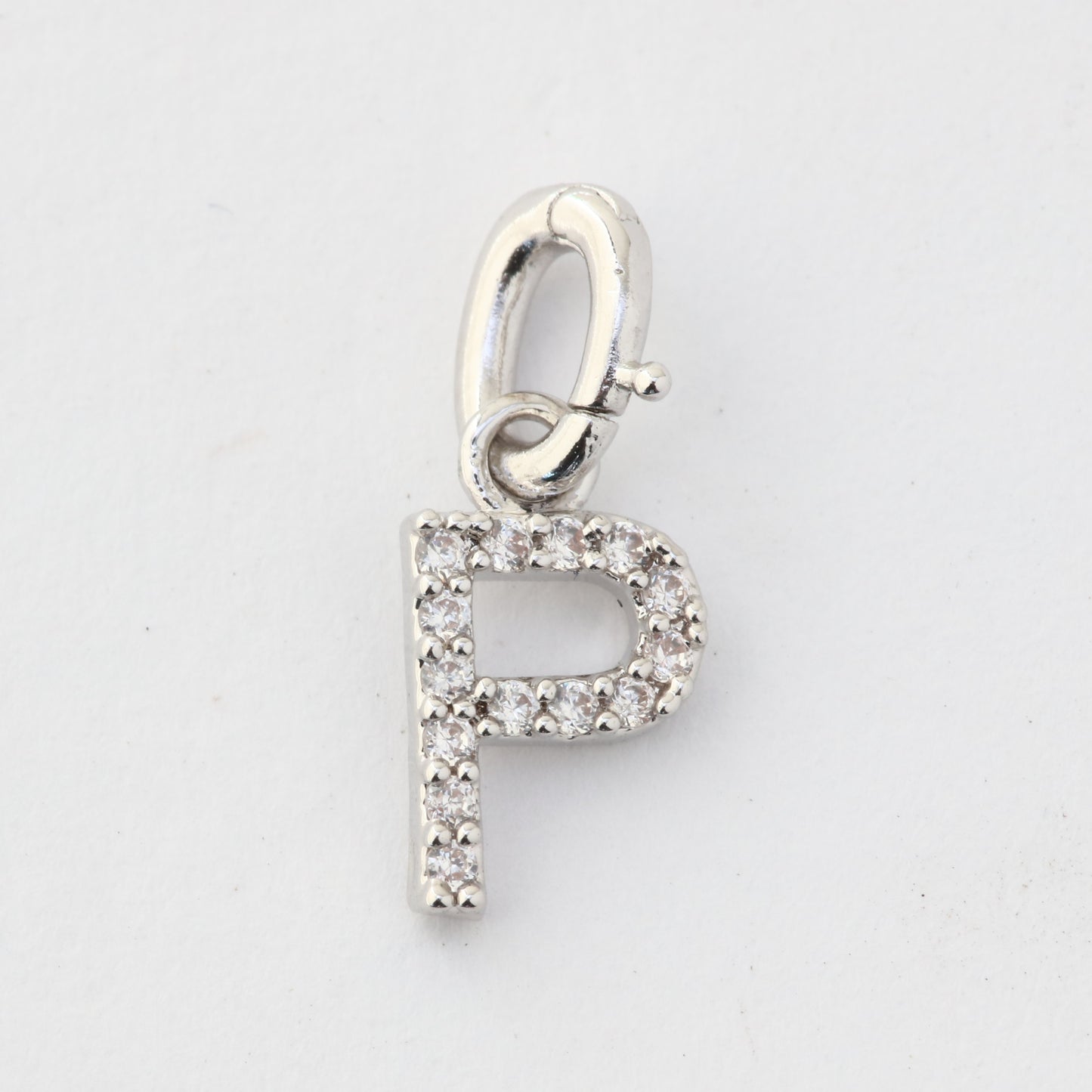CZ Alphabet “P” Charm
