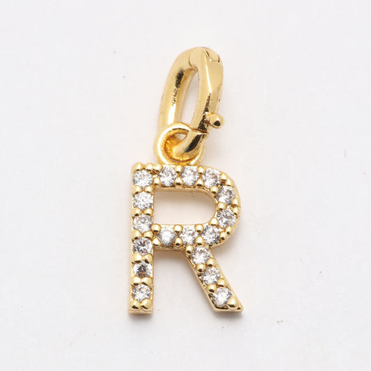 CZ Alphabet “R” Charm