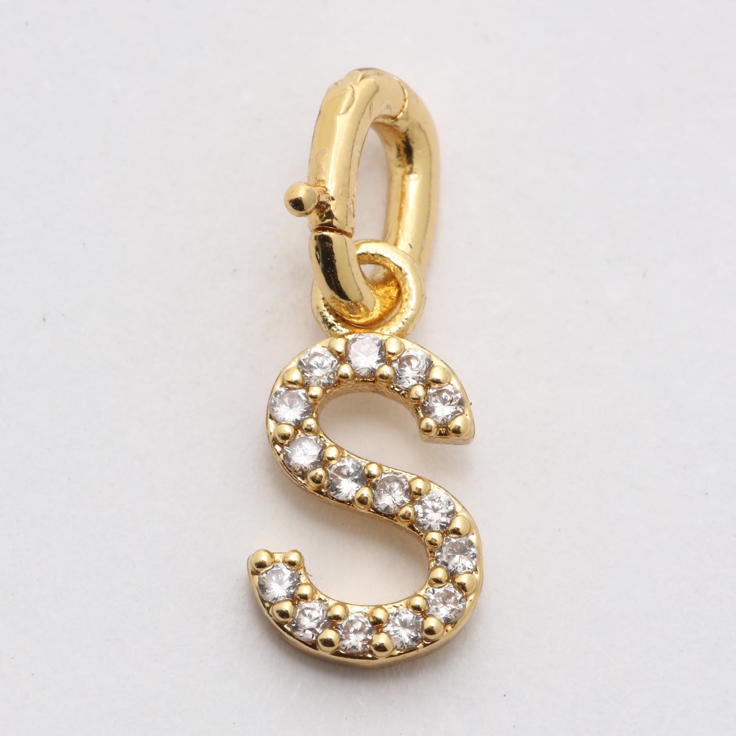 CZ Alphabet “S” Charm
