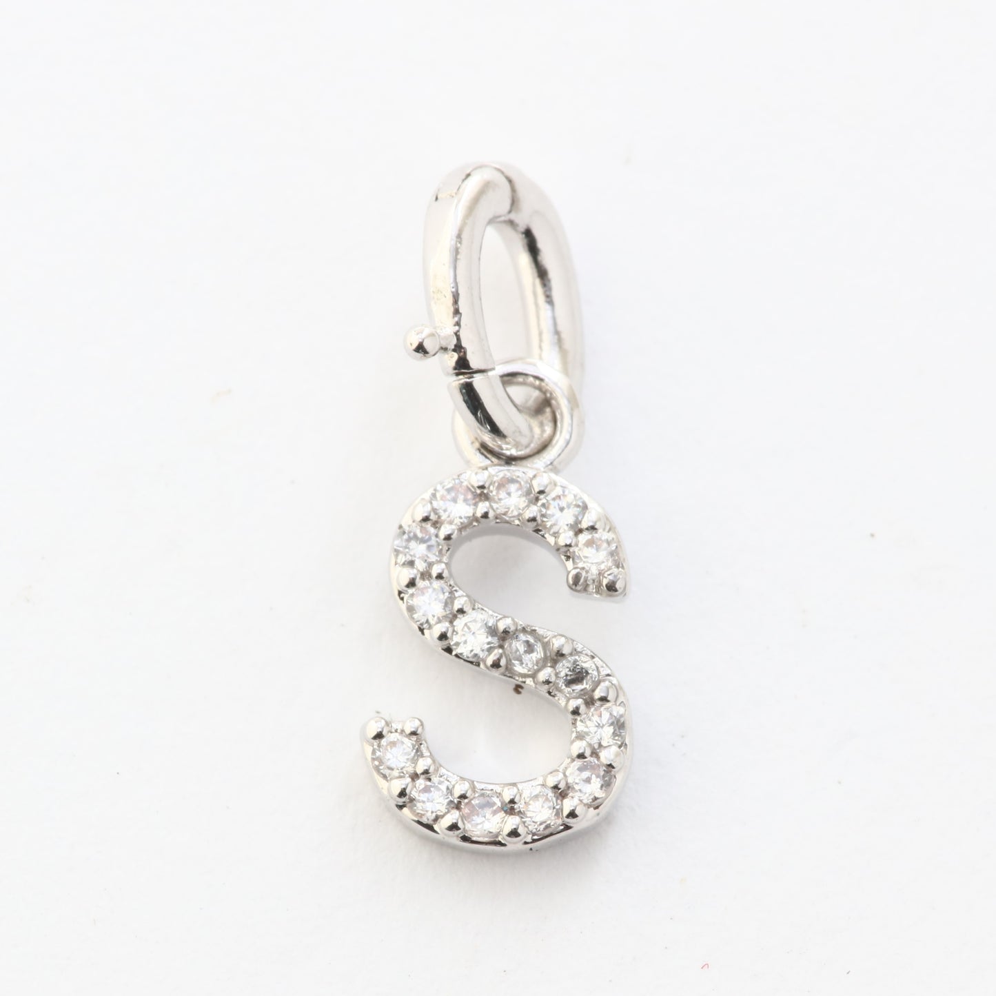 CZ Alphabet “S” Charm