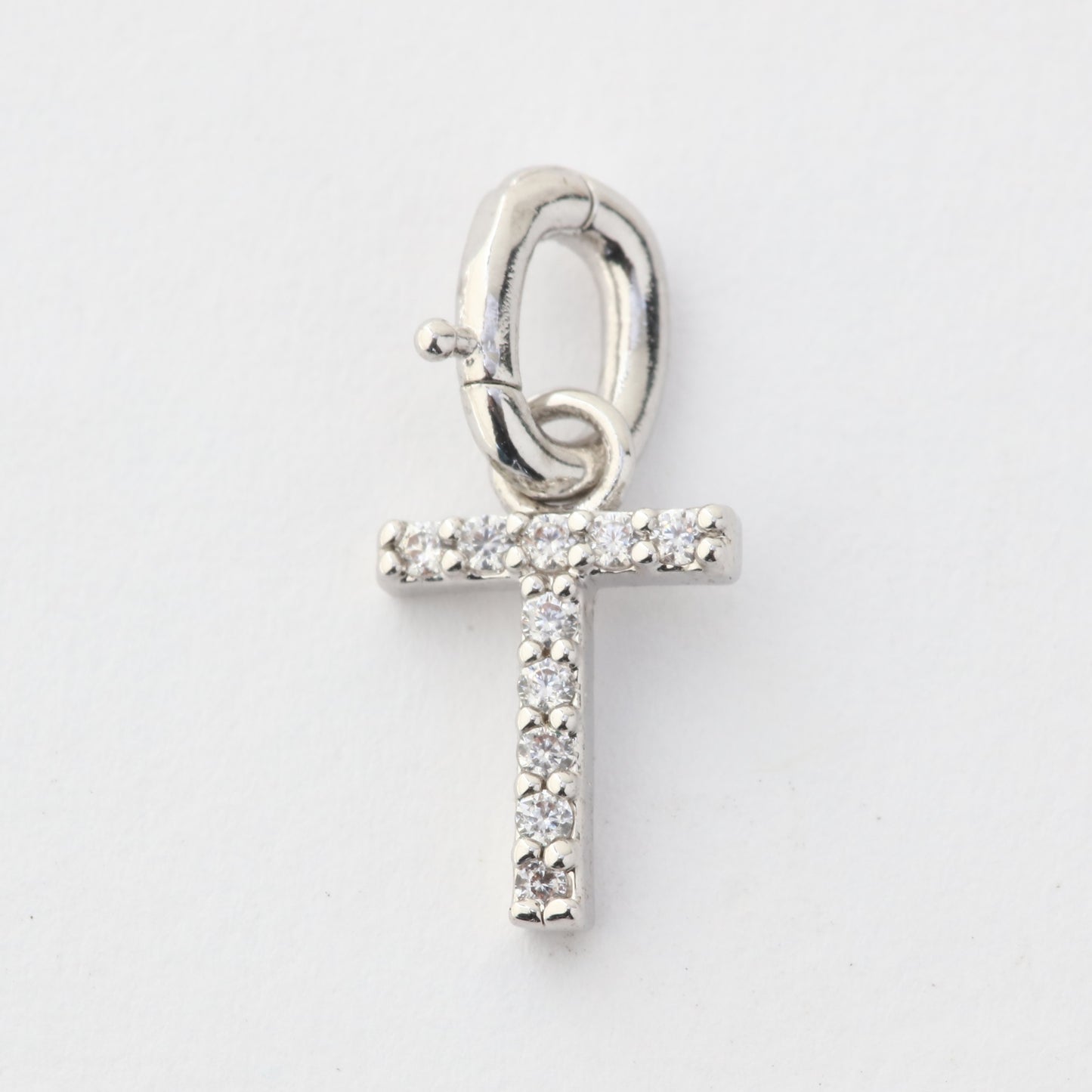 CZ Alphabet “T” Charm