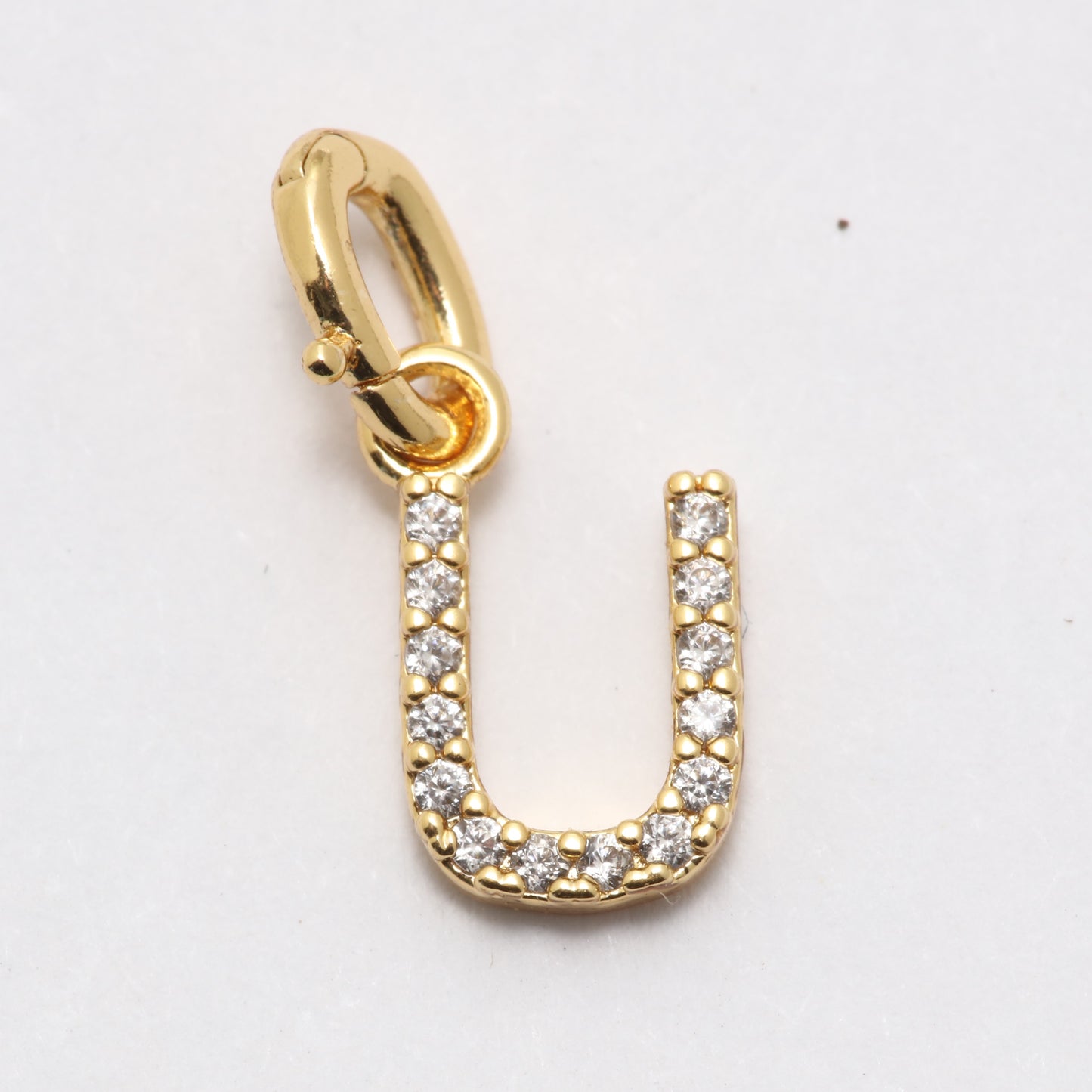 CZ Alphabet “U” Charm
