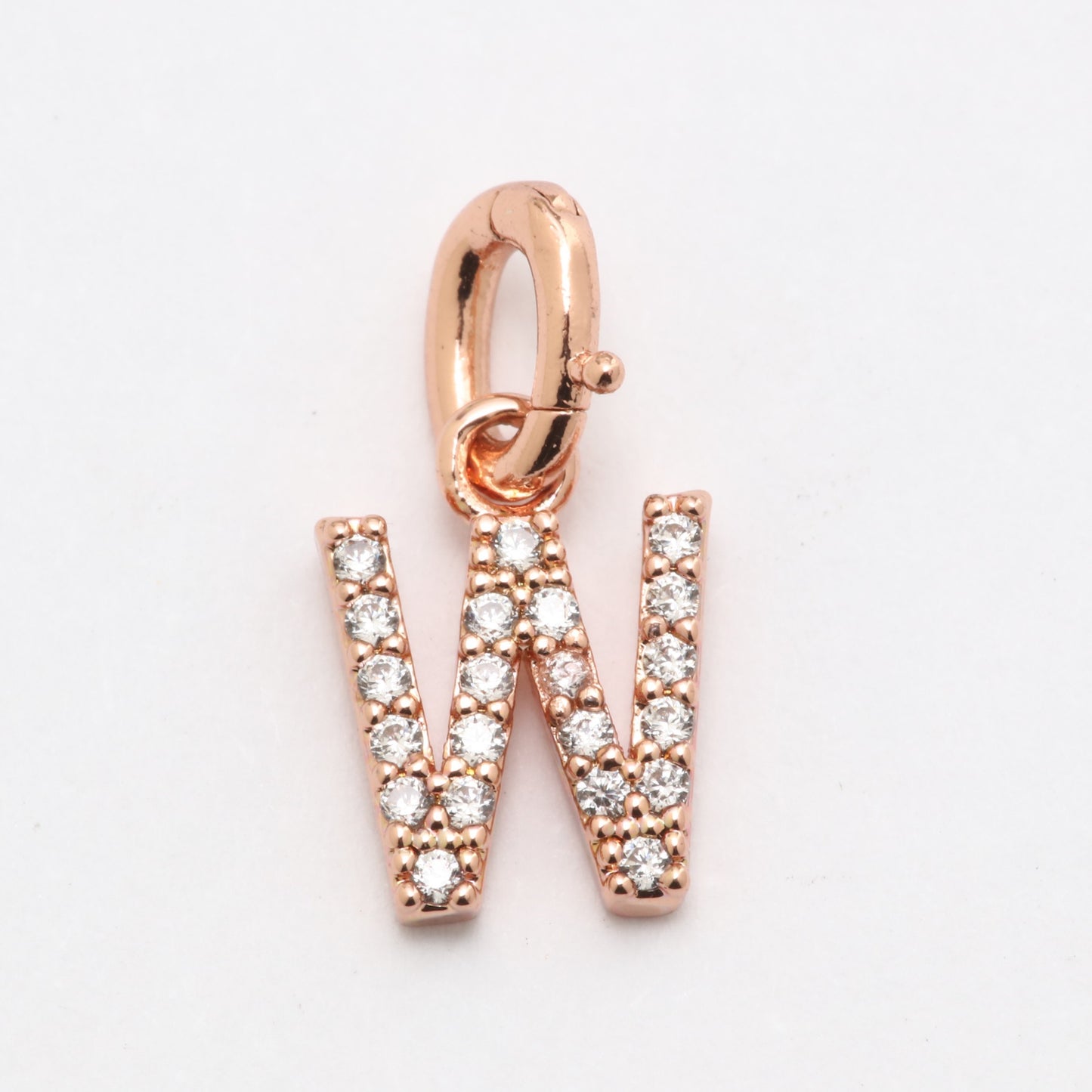 CZ Alphabet “W” Charm