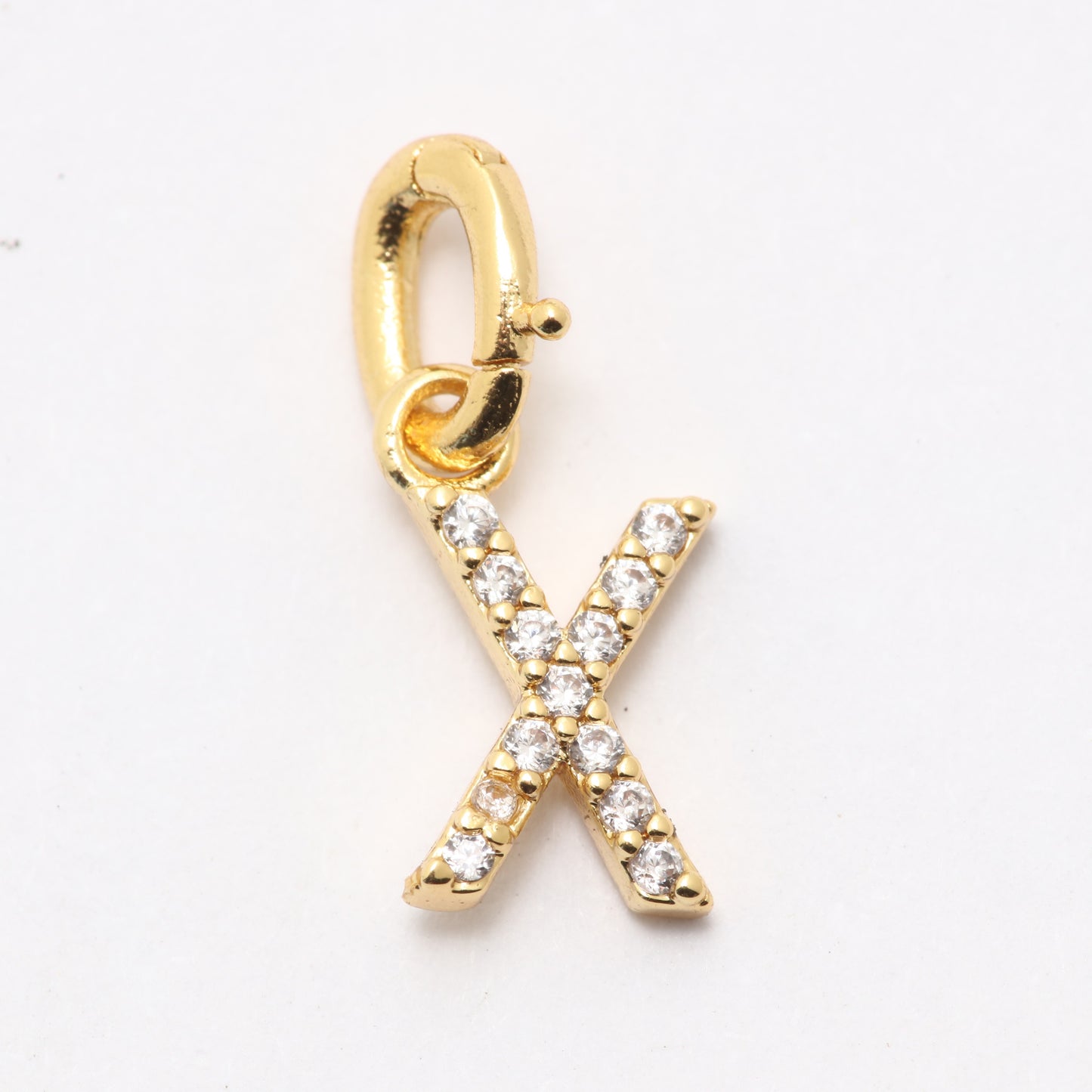 CZ Alphabet “X” Charm