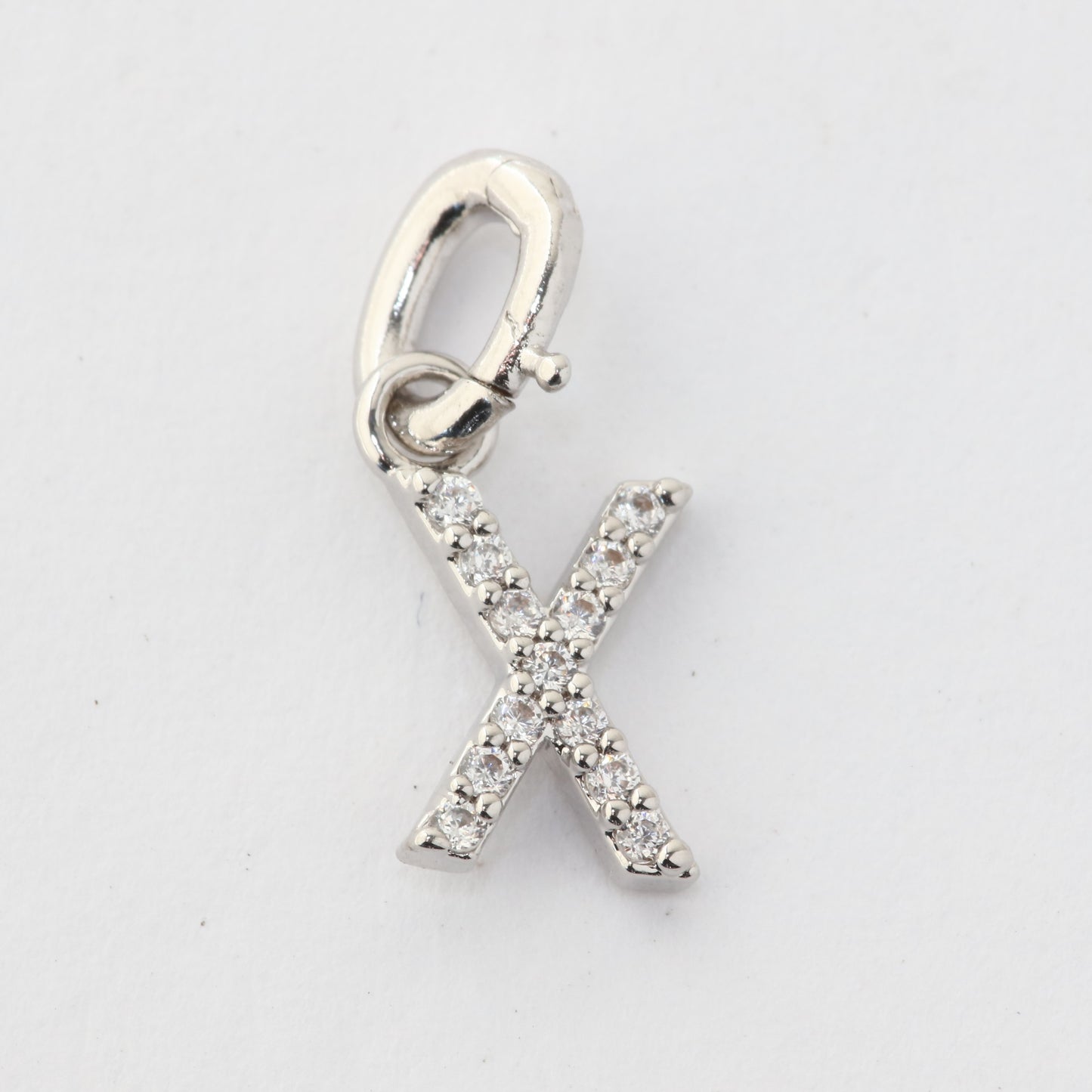 CZ Alphabet “X” Charm