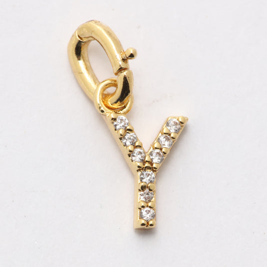 CZ Alphabet “Y” Charm