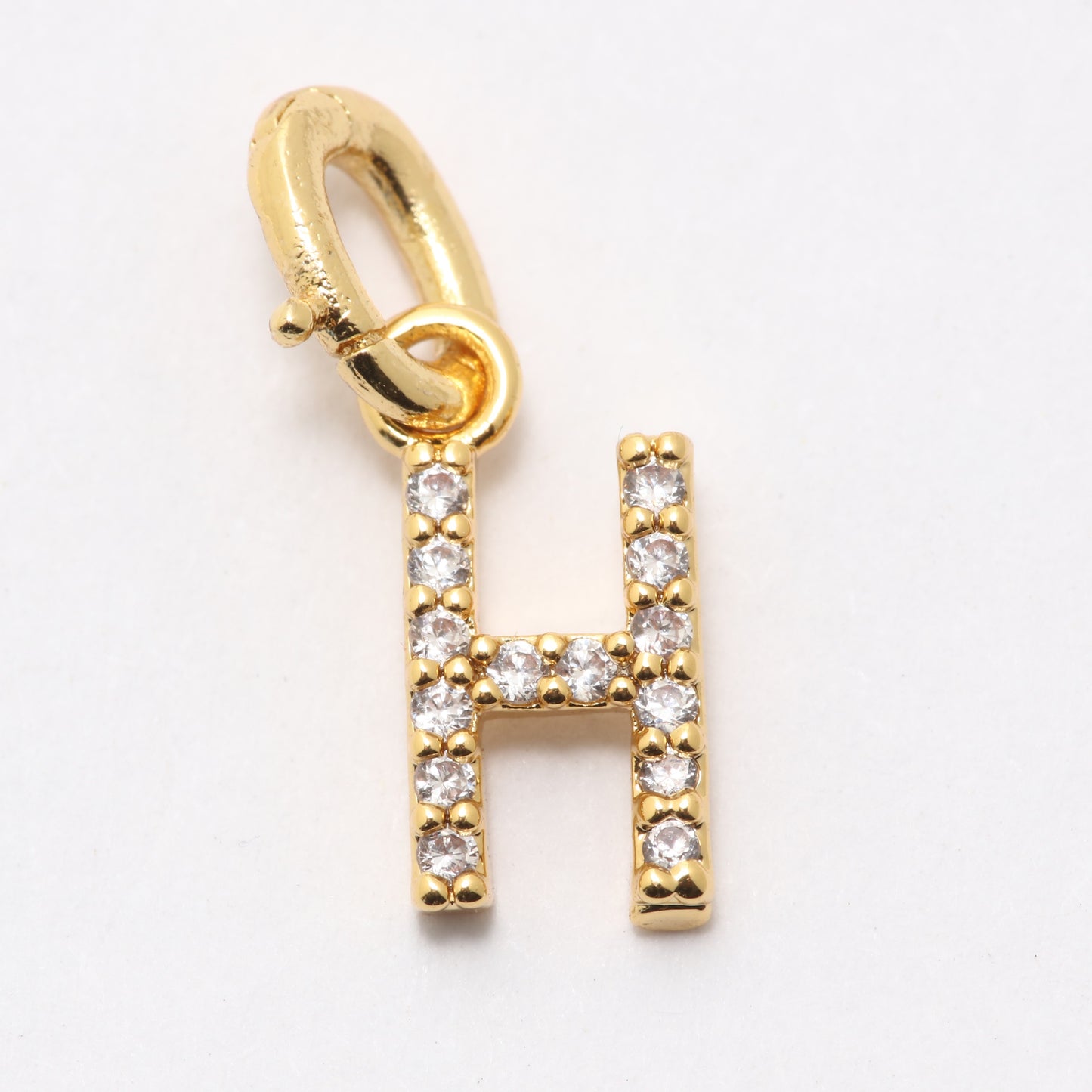 CZ Alphabet “H” Charm